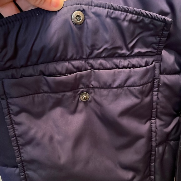 Lands End Blue Puffer Mens size XXL (50-52) Zip & Snap Down Jacket EUC Pockets - Picture 5 of 9